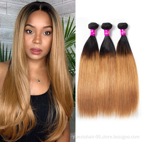 CELIE Cuticle Aligned 1B/27 Ombre Hair Extensions Wholesale Virgin Hair Vendors Good Quality Ombre Braiding Hair